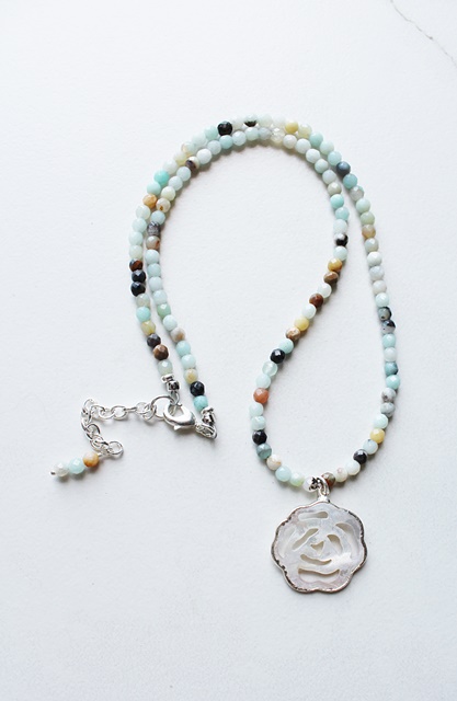 Mother of Pearl Shell Pendant Necklace (Choose your Stone) - The Ella Necklace
