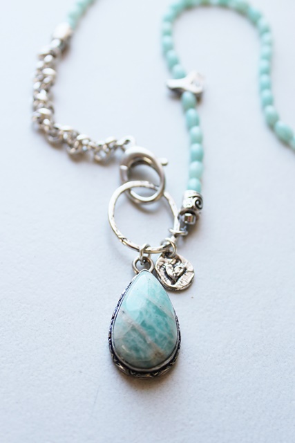 Amazonite and Sterling Silver Necklace - The Robin Necklace