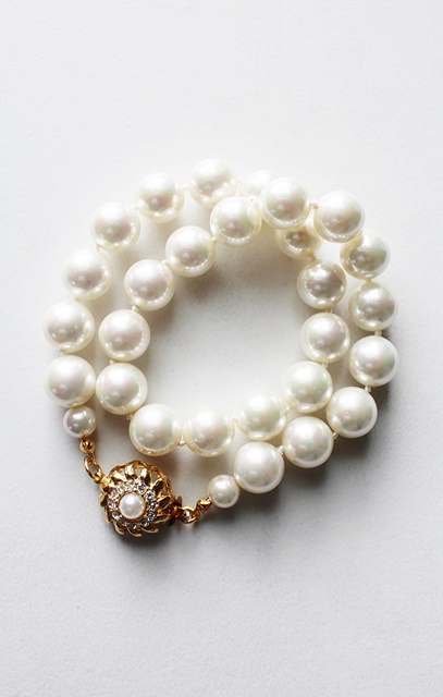 Vintage Glass Pearl Double Wrap Bracelet - The Lauren Bracelet