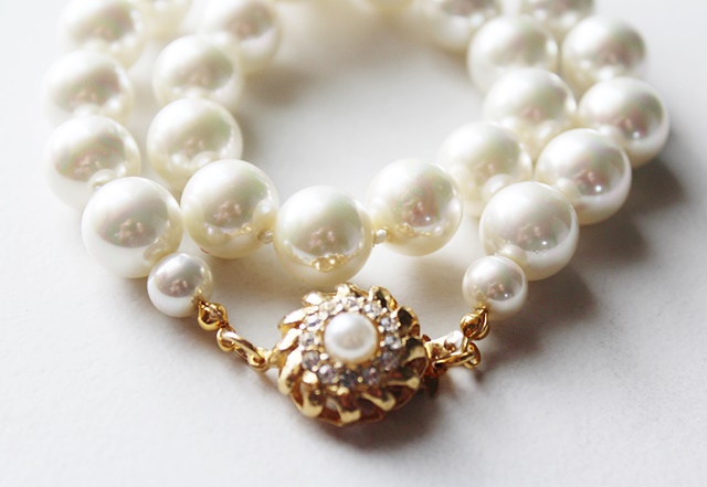 Vintage Glass Pearl Double Wrap Bracelet - The Lauren Bracelet