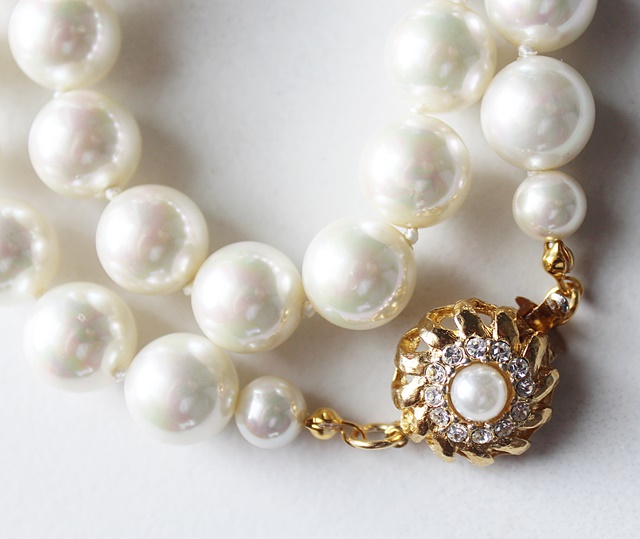 Vintage Glass Pearl Double Wrap Bracelet - The Lauren Bracelet