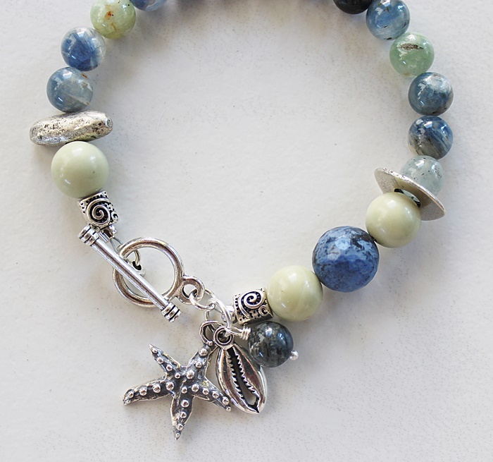 Lime Jade, Chrysocolla, Dumortierite Bracelet - The Clamdigger Bracelet