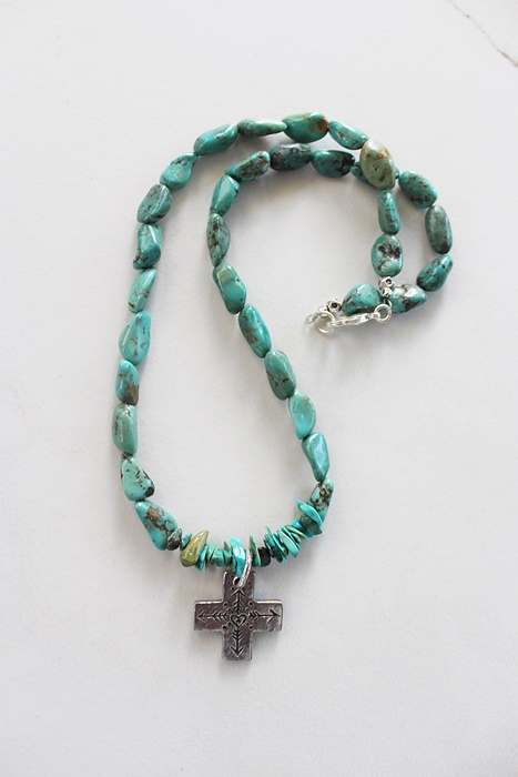 Turquoise Cross (True North) Necklace - The One Necklace