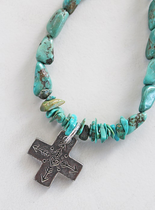 Turquoise Cross (True North) Necklace - The One Necklace