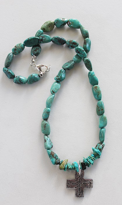 Turquoise Cross (True North) Necklace - The One Necklace