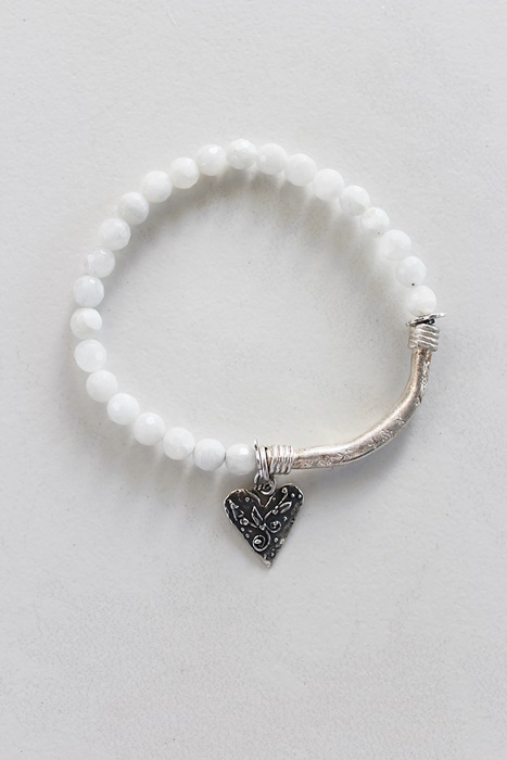 Moonstone and Sterling Stretch Bracelet - The Blanca Bracelet