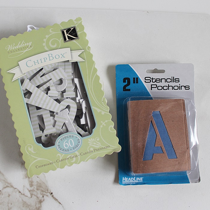 Paper Stencils and a Chip Box of 60 Initials