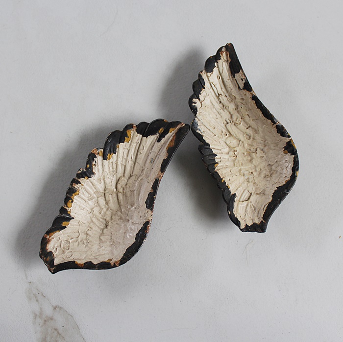 Set of Two Angel Wing Metal Dishes