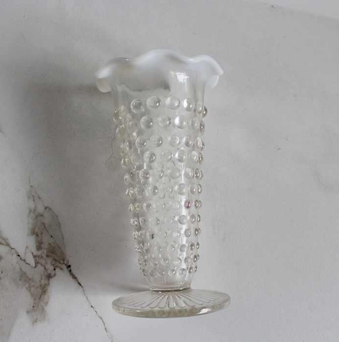 Vintage Hobnail, Milk Glass Vase