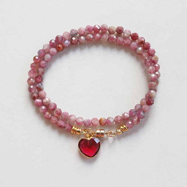 Pink Tourmaline Double Wrap Bracelet - The Tory Bracelet