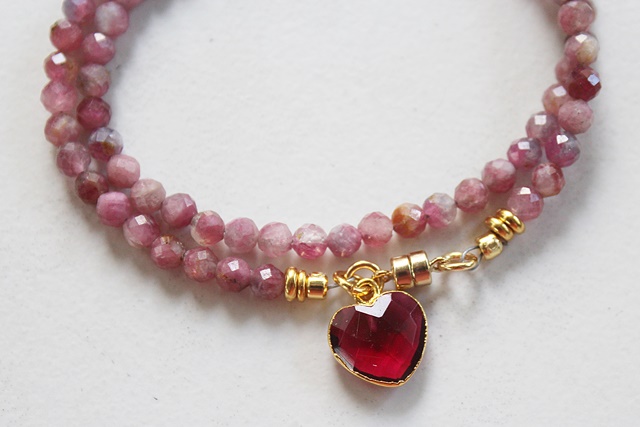 Pink Tourmaline Double Wrap Bracelet - The Tory Bracelet