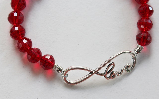 Red Czech Glass LOVE Bracelet - The Adore Bracelet