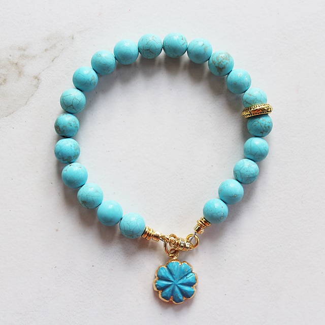 Aqua Magnesite Bracelet - The Coastal Sun Bracelet