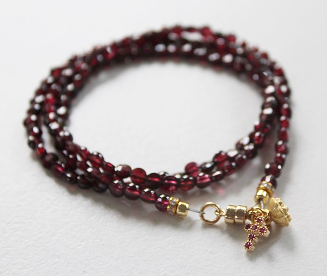 Garnet Triple Wrap Bracelet - The January Bracelet