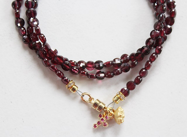 Garnet Triple Wrap Bracelet - The January Bracelet