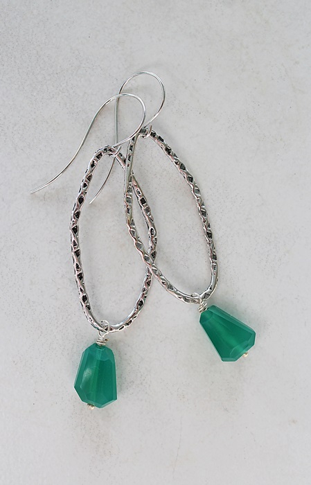 Green Quartz Hoop Earrings - The Kerry Earrings