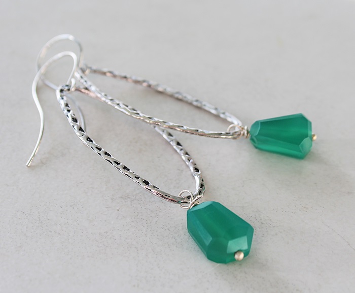 Green Quartz Hoop Earrings - The Kerry Earrings