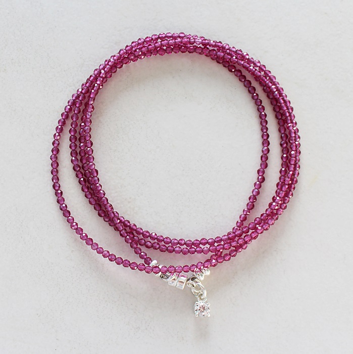 Micro Ruby Quad Wrap Bracelet/Necklace - The Leigh Bracelet