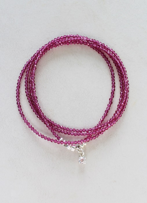 Micro Ruby Quad Wrap Bracelet/Necklace - The Leigh Bracelet