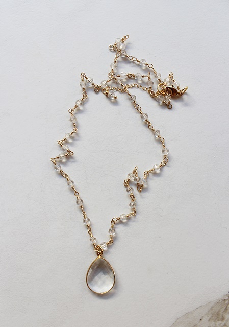 Clear Quartz Necklace - The Elaine Necklace