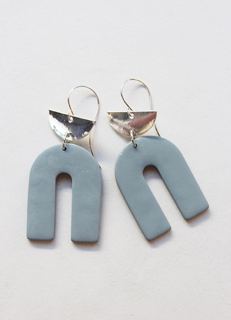 Inverted U and Silver Earrings - The Eunice Earrings