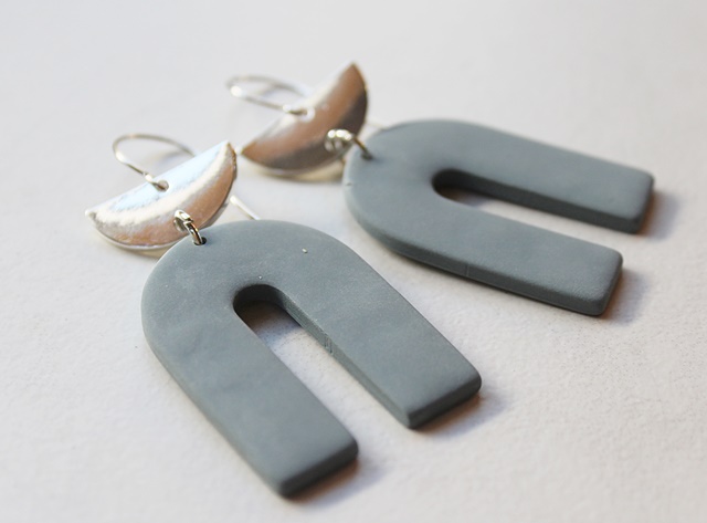 Inverted U and Silver Earrings - The Eunice Earrings