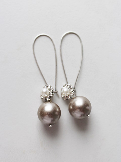 Glass Pearls and Rhinestone Earrings - The Tory Earrings