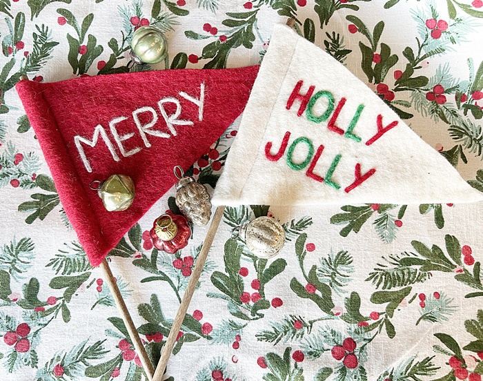 Merry Christmas Felt Pennants