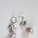 Silver Leaf and Baroque Pearl Earrings - The Begonia Earrings