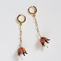 Handmade Enamel Flower Drop Earrings - The Lily Earrings
