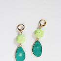 Lime Magnesite and Turquoise Slab Earrings - The Largo Earrings