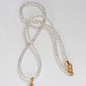 White Zircon and Gold Pendant Necklace - The Luna Necklace