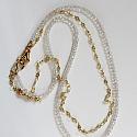 White Zircon and Gold Pendant Necklace - The Luna Necklace
