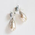 Vintage Glass Pearl Drop Post Earrings - The Carly Earrings