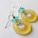 Yellow Hoop Beach Glass Earrings - The Sunshine Earrings