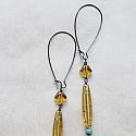 Golden Czech Glass & Citrine Earrings - The Monica Earrings