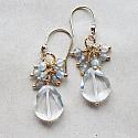 Clear Quartz and Labradorite Drops on Sterling Silver - The Lara Earrings