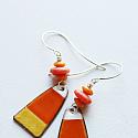 Handmade Enamel Candy Corn Earrings