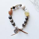 Mixed Glass and Gemstone Stretch Bracelet - The Harvest Bracelet