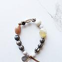 Mixed Glass and Gemstone Stretch Bracelet - The Harvest Bracelet