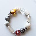 Mixed Gem and Glass Stretch Bracelet - The Autumn Bracelet