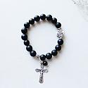 Black Onyx and Sterling Silver Stretch Bracelet - The Mercy Bracelet