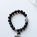 Black Onyx and Sterling Silver Stretch Bracelet - The Mercy Bracelet