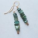 Moss Aquamarine and CZ Earrings - The Keira Earrings