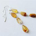 Carnelian Dangle Earrings - Falling Leaves Earrings