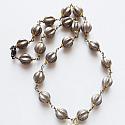 Gunmetal Czech Glass with Round Labradorite Pendant - The Lara Necklace