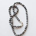 Agate Pendant and Hawkeye Beaded Necklace - The Maureen Necklace