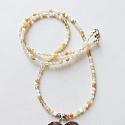 Yellow Opal and Sunflower Sterling Pendant Necklace - The Harvest Necklace