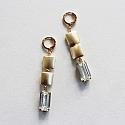 Hamilton Satin Gold and Vintage Cabachons - The Greta Earrings