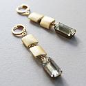 Hamilton Satin Gold and Vintage Cabachons - The Greta Earrings